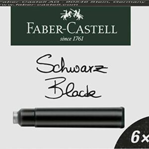 Faber-Castell - Vaso de tinta, color Negro Tintenpatrone Standard 6er