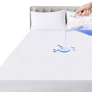 Utopia Bedding Impermeable Protector De Colchón 150 x 200 cm, Premium Funda De Colchón De Rizo 200 gsm, Transpirable, Elástico En Todo El Contorno