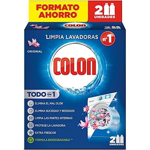 Colon Limpialavadoras - Limpiador de lavadora y antiolor - pack de 2 usos