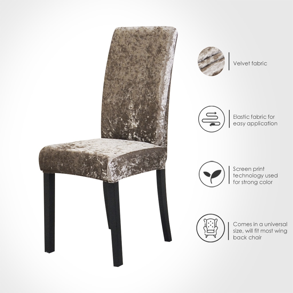 Funda elástica de LICRA para silla de comedor, cubierta elástica para silla, sólida