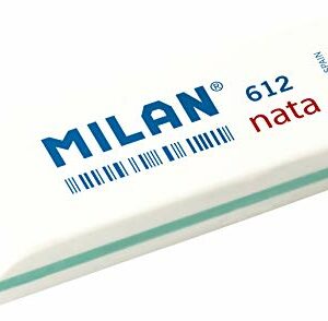 Milan 612 - Goma de borrar, color blanco, Caja 12 Unidades, blanco