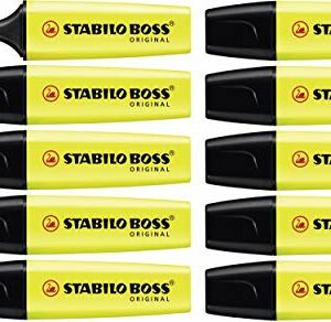 Marcador fluorescente STABILO BOSS ORIGINAL - Caja con 10 unidades - Color amarillo