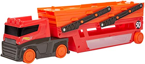 Hot Wheels – Camión Transportador de coches de juguete regalos para niños y niñas +5 (GWT37)