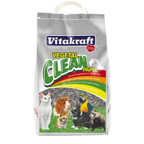 Vitakraft – Vegetal Clean Papel, Lecho Higiénico para Todo Tipo de Roedores – 25 L