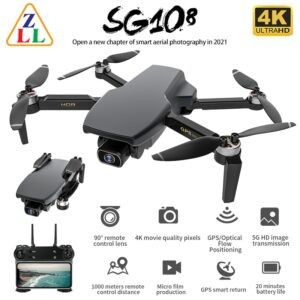 ZLL-Dron SG108 con GPS, 5G, Wifi, FPV, 4K, cámara Dual de HD, cuadricóptero plegable sin escobillas, Control de distancia de 1000m, L108, EX5