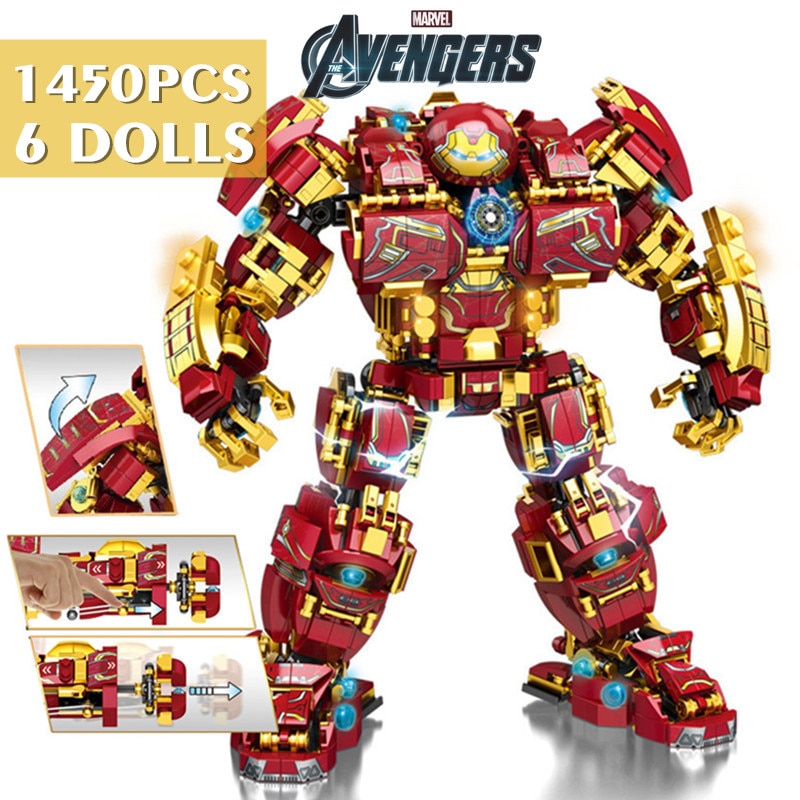 Nuevo Hombre de Hierro MK44 Ironman Hulkbuster Hulk de Los Vengadores de Marvel Superhéroes figuras de robots Ideas construcción de bloques de ladrillo juguete de regalo