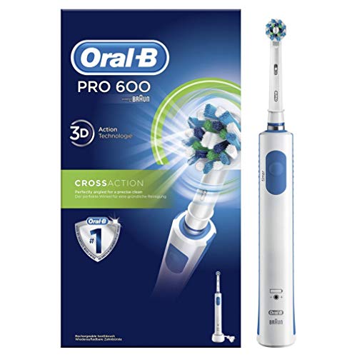 Oral-B PRO 600 CrossAction – Cepillo de dientes eléctrico recargable, con Tecnología Braun