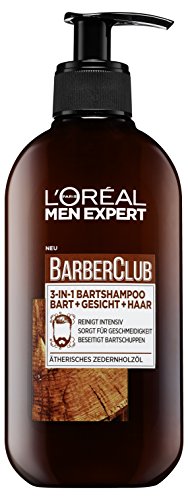 L ‘Oréal Men expert Barber Club de 3 en 1 Barba Champú cabello, cara y barba, 200 ml