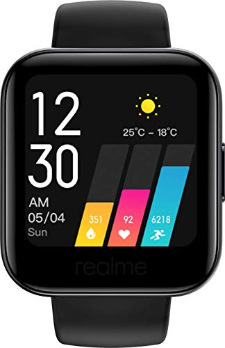 realme Watch – Smartwatch, pantalla de 1.4, frecuencia cardíaca PPG, saturación de oxígeno (SpO2), 14 modos deportivos, batería 160mAh (7/9 días duración) – Negro [Versión ES/PT]