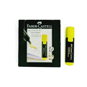 Faber-Castell 154807 - Caja con 10 marcadores fluorescentes Textliner 48, color amarillo