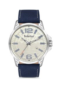TIMBERLAND-Reloj de pulsera de cuarzo para hombre, accesorio de marca de lujo, con correa de cuero genuino, carcasa de Metal, esfera blanca Mineral