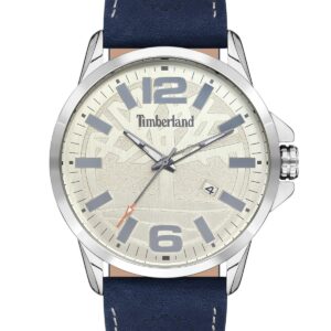 TIMBERLAND-Reloj de pulsera de cuarzo para hombre, accesorio de marca de lujo, con correa de cuero genuino, carcasa de Metal, esfera blanca Mineral