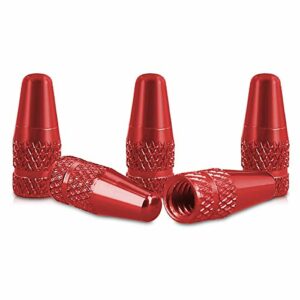 kwmobile 5X Tapones de válvula - Set de Tapas metálicas para válvulas de Ruedas - Tapas de neumáticos de Bicicleta Rojo