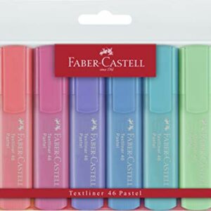 Faber-Castell 154681 - Estuche con 8 marcadores fluorescentes tonos pastel y 2 marcadores amarillos con tonalidad normal Textliner 1546, multicolor