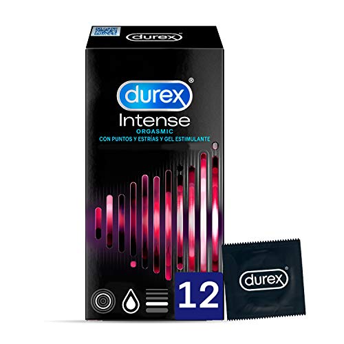 Durex Preservativos Intense Orgasmic con Puntos y Estrías – 12 Condones