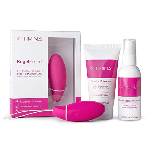 INTIMINA KegelSmart Essentials Kit – Ejercitador Kegel inteligente + Hidratante Femenino + Limpiador de Accesorios