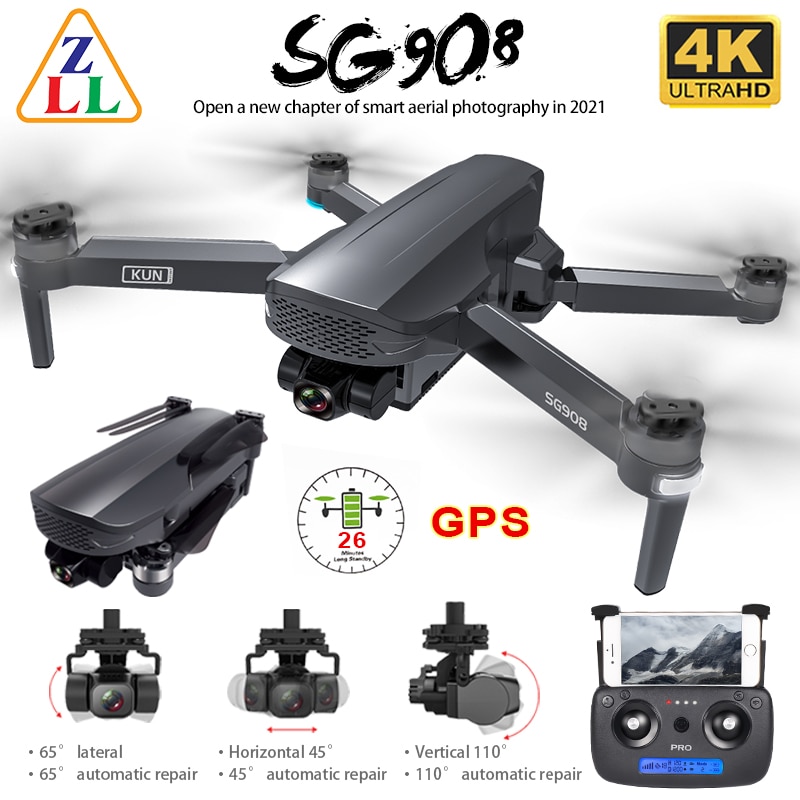 ZLL SG908 GPS Drone de 3 ejes cardán 4K Cámara 5G Wifi FPV Profesional 1,2 KM sin escobillas RC helicóptero Quadcopter del SG906 Max Pro 2