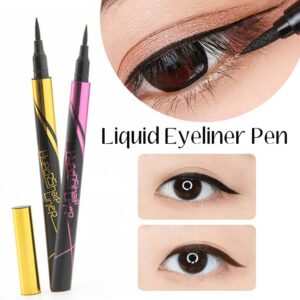 Delineador de ojos líquido, 2 colores, superimpermeable, de larga duración, fácil de usar, maquillaje de ojos, conjunto de herramientas cosméticas