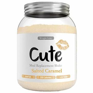 Cute Nutrition Batido Sustitutivo de Comida Sabor Caramelo Salado para el Control de la Pérdida de Peso en Polvo Bebida Dietética para Mujer Bote de 500 g