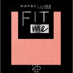 Maybelline New York Fit Me Blush Colorete en Polvo Mate, para Todo Tipo de Pieles, Tono 25 Pink