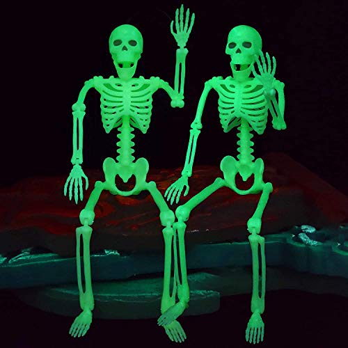 2 Piezas de Esqueleto que Brilla en la Oscuridad para Decoraciones de Halloween, Accesorio de Esqueleto, Escenas Espeluznantes para Interiores y Exteriores
