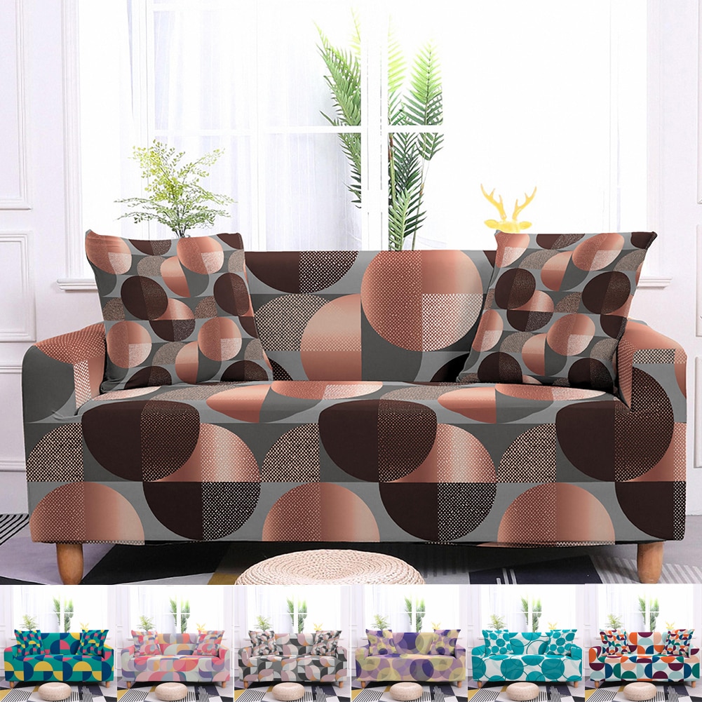 Funda de sofá elástica para sala de estar, cubierta de sofá seccional en forma de L, geométrica, 3 capas