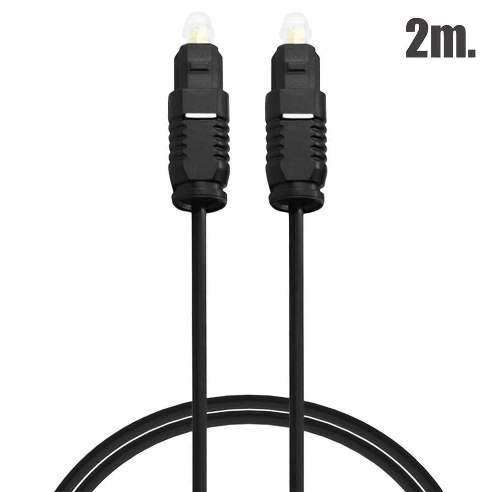 Cable Toslink Audio Digital Fibra Optica 2m  Doble Macho Optico Sonido Hifi Optic Fiber Negro