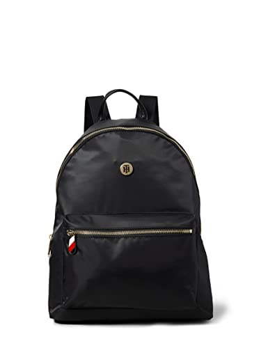 Tommy Hilfiger Poppy Backpack Solid, Bolsas. para Mujer, Negro, One Size