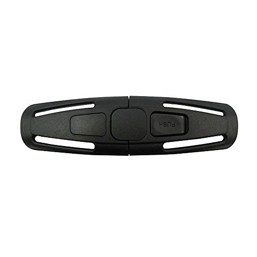 ISKIP - Hebilla para cinturón de seguridad de coche, correa de seguridad para el coche, arnés, hebilla de seguridad para bebés y niños, color negro (una unidad)