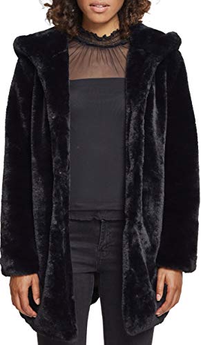 Urban Classics Ladies Hooded Teddy Coat Abrigos Hombre, Black, M para Mujer