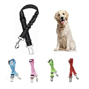 Cinturón de Seguridad para Perro - Cinturón elástico para Mascotas - Arnés Fabricado en Nylon con Parte elástica - 100% Seguro para tu Mascota (Rojo)
