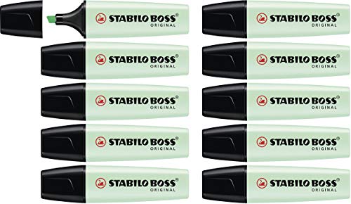 Marcador STABILO BOSS ORIGINAL pastel - Caja con 10 unidades - Color pizca de menta