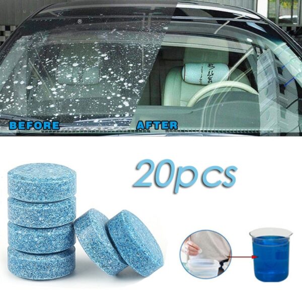 Limpiador de parabrisas de coche, tabletas efervescentes, agente de lavado sólido, eliminador de polvo y agua de vidrio Universal para automóvil
