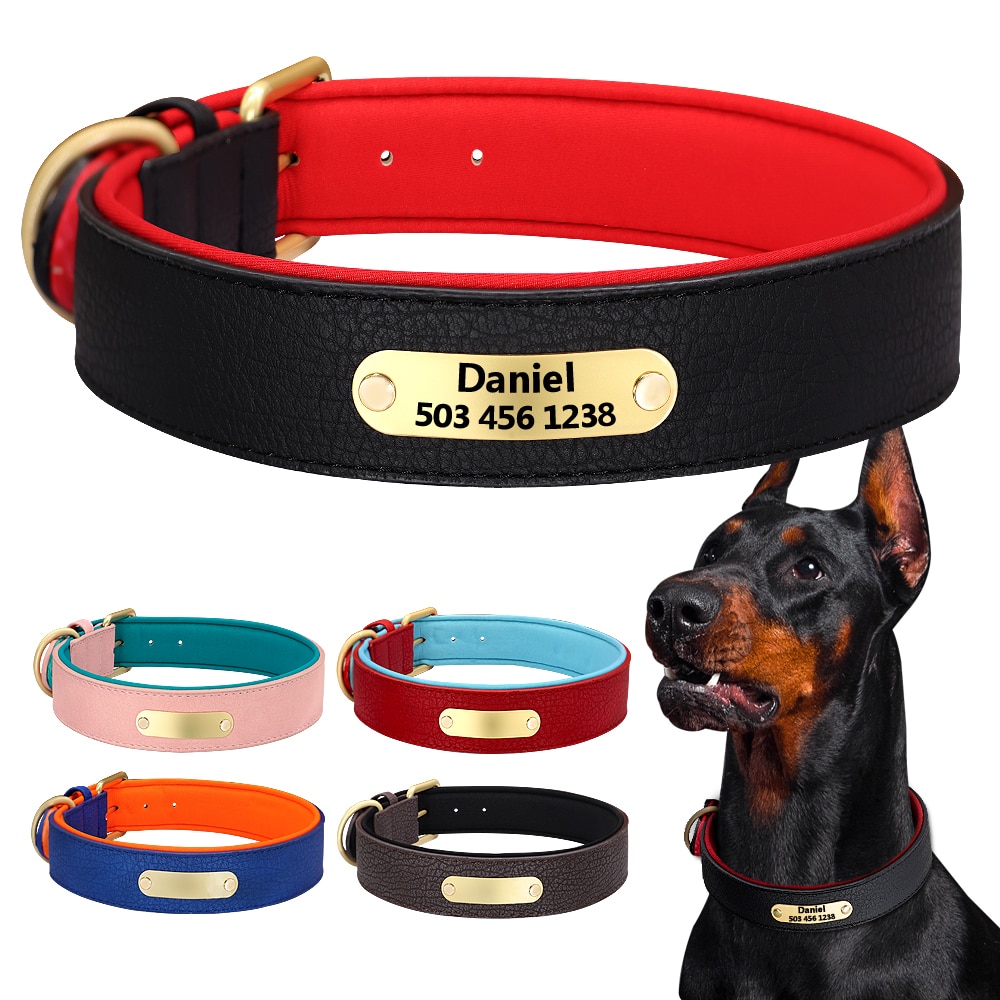 Collar de Perro personalizado, Collar de Perro de nombre etiquetas de identificación para pequeño mediano grande perros Pitbull Bulldog Beagle Correa Perro