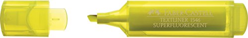 Faber-Castell 154607 – Caja de 10 marcadores fluorescentes Textliner 1546, color amarillo
