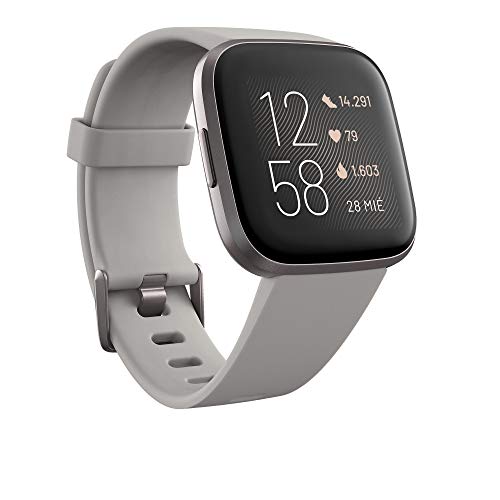 Fitbit Versa 2, Smartwatch con control por voz, puntuación del sueño y música, batería de +4 días