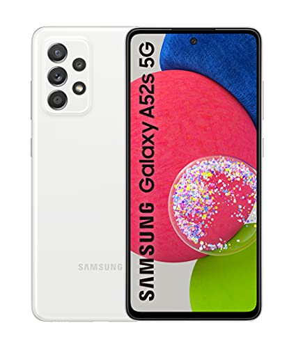 Samsung Smartphone Galaxy A52s 5G con Pantalla Infinity-O FHD+ de 6,5 Pulgadas, 6 GB de RAM y 128 GB de Memoria Interna Ampliable, Batería de 4500 mAh y Carga Superrápida Blanco (Version ES)