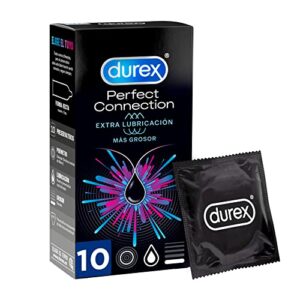 Durex Preservativos Perfect Connection - Extra Lubricación de Silicona Adecuados También para Sexo Anal - 10 condones