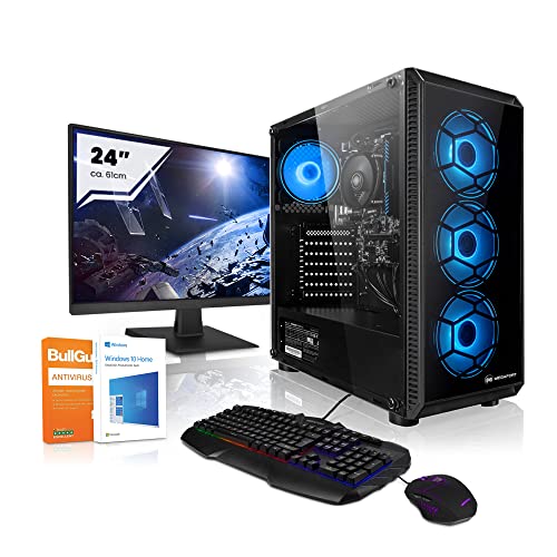 Megaport Gaming-PC AMD Ryzen 5 5600G 6×3.90 GHz • 16GB 3000MHz RAM • 500GB M.2 SSD • Teclado+Ratón • Windows 10 • WLAN