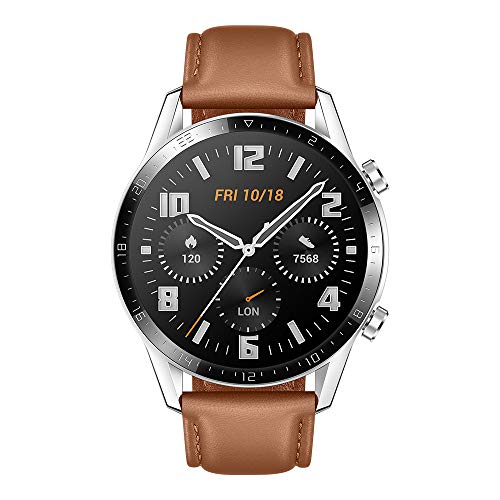 Huawei Watch GT2 – Smartwatch con Caja de 46 Mm (Pantalla Táctil Amoled de 1.39, GPS, 15 Modos Deportivos, Llamadas Bluetooth), marrón