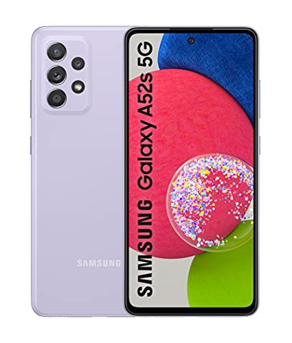 Samsung Smartphone Galaxy A52s 5G con Pantalla Infinity-O FHD+ de 6,5 Pulgadas, 6 GB de RAM y 128 GB de Memoria Interna Ampliable, Batería de 4500 mAh y Carga Superrápida Violeta (Version ES)