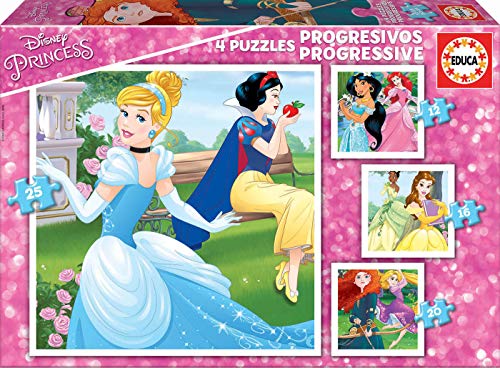 Educa – Princesas Disney Conjunto de Puzzles Progresivos, Multicolor (17166)