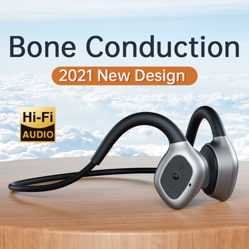 Auriculares inalámbricos de conducción ósea para Xiaomi, audífonos estéreo con Bluetooth, reproductor de Audio y música Mp3, con micrófono