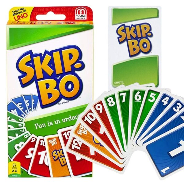 Unos Mattel Games UNO: SKIP BO Card multijugador, juego familiar, entretenimiento divertido, póker, fiesta, juguetes para niños, regalos de cumpleaños