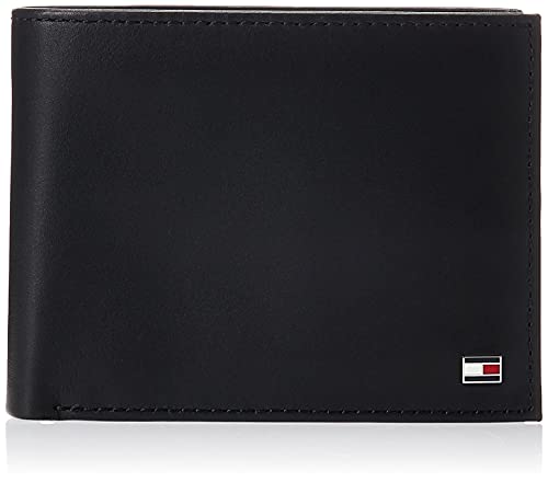 Tommy Hilfiger Eton CC Flap and Coin Pocket, Cartera Hombre^Mujer, Black, OS