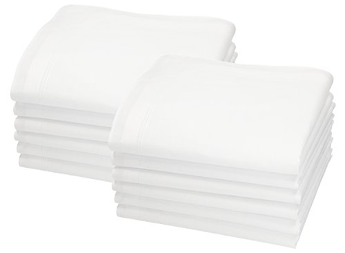 Betz Juego de pañuelos LEO 5 de tejido para caballeros 100% algodón 40×40 cm diseño 4 Color blanco 12 piezas