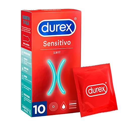 Durex Preservativos Sensitivo Suave para Mayor Sensación Talla Pequeña – 10 condones