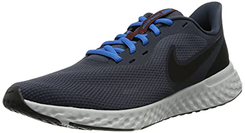 Nike Revolution 5, Zapatillas para Correr Hombre, Azul y Negro, 43 EU