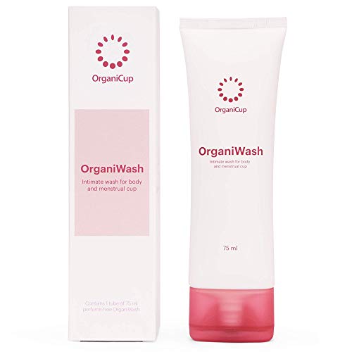 OrganiWash (75ml) – Limpiador suave para el cuerpo y la copa menstrual – Jabón íntimo orgánico – Sin perfume – Vegano certificado – Certificado para personas con alergia – Fabricado en Dinamarca