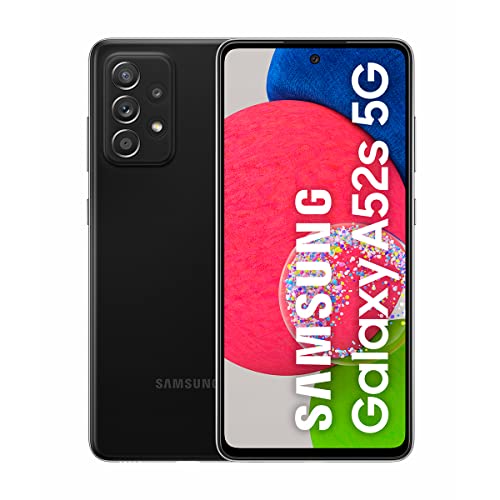 Samsung Smartphone Galaxy A52s 5G con Pantalla Infinity-O FHD+ de 6,5 Pulgadas, 6 GB de RAM y 128 GB de Memoria Interna Ampliable, Batería de 4500 mAh y Carga Superrápida Negro (Versión ES)